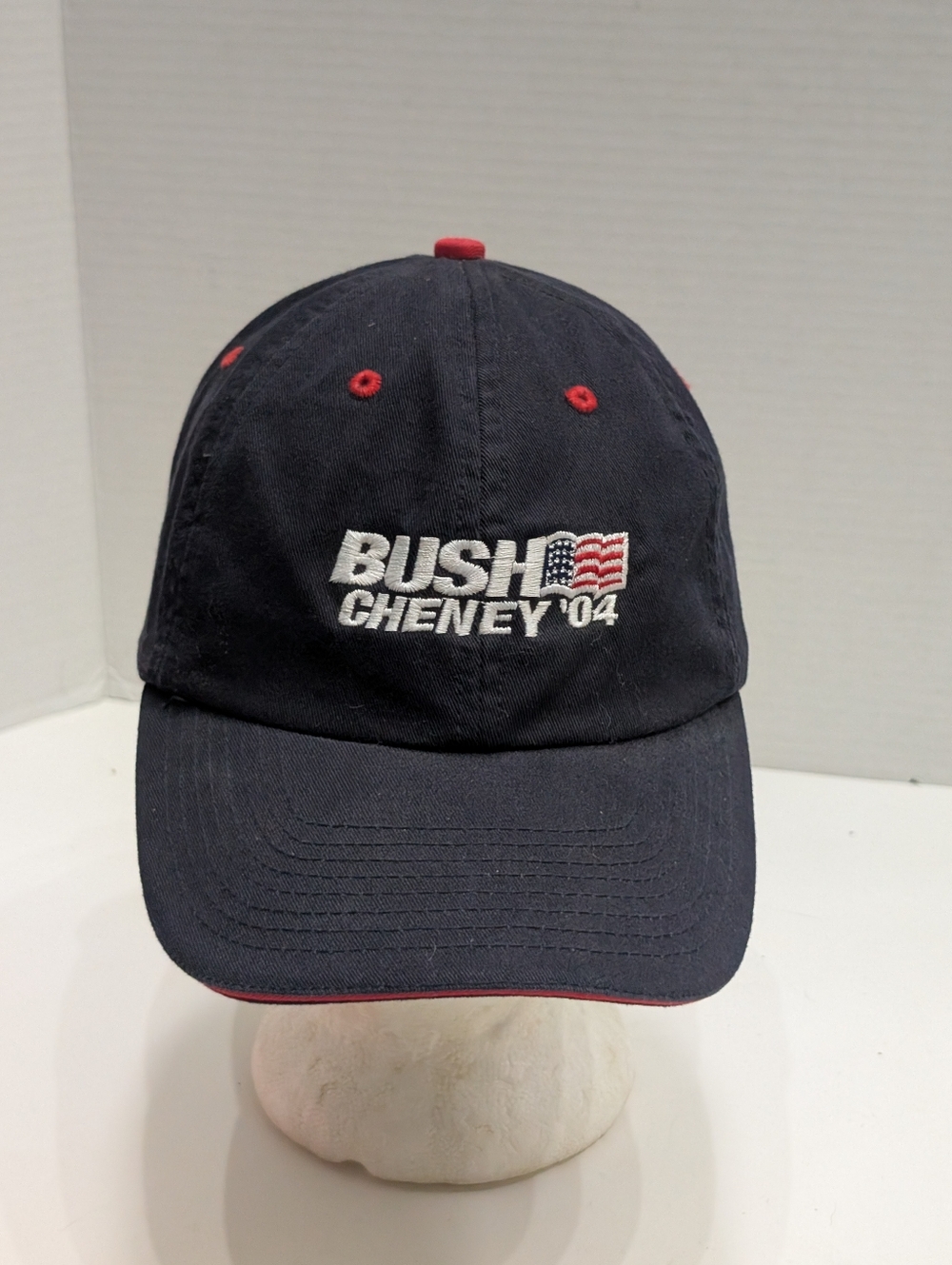 Vintage George Bush/Cheney Hat Adjustable Strap 2004 Presidential Election Navy